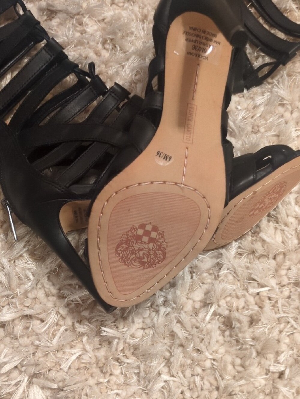 Black Strappy High-Heel Gladiator Sandals Vince Camuto. New ! Org$ 170 - Picture 2 of 4